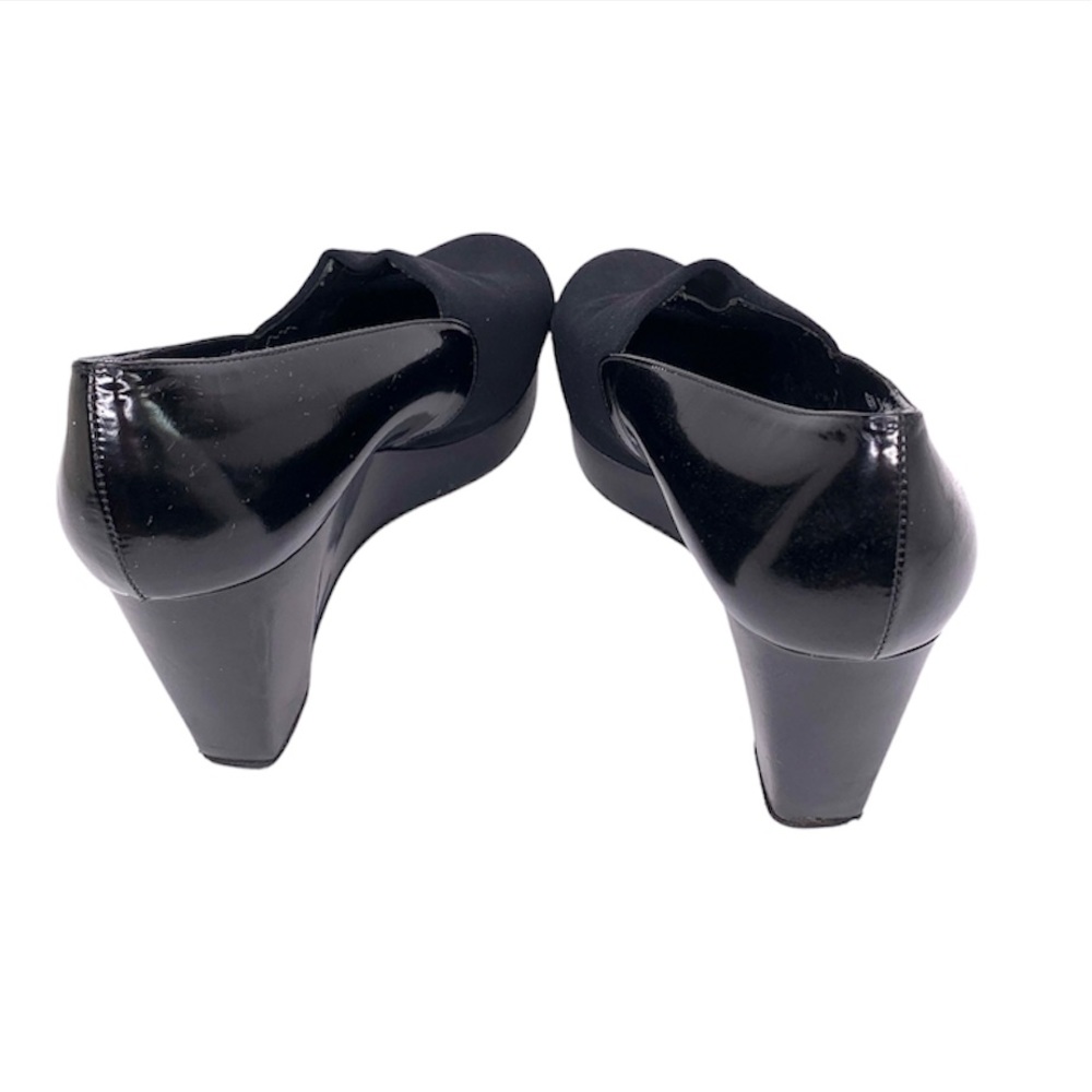 Stuart Weiztman Black Elastic Stretch Loafer Wedg… - image 3